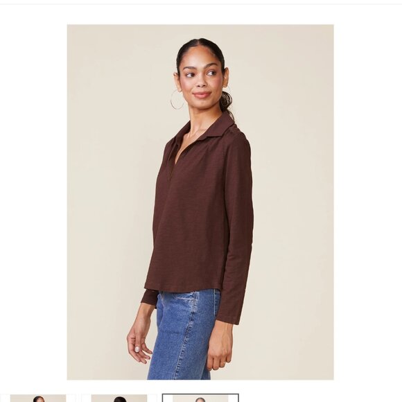 NWT Anthem the Label Long Sleeve Popover Slub Henley. Size Small - Picture 3 of 11